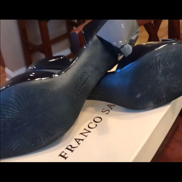 Franco Sarto Size 8.5  Peep-Toe Heels Black/Grey - Picture 3 of 7